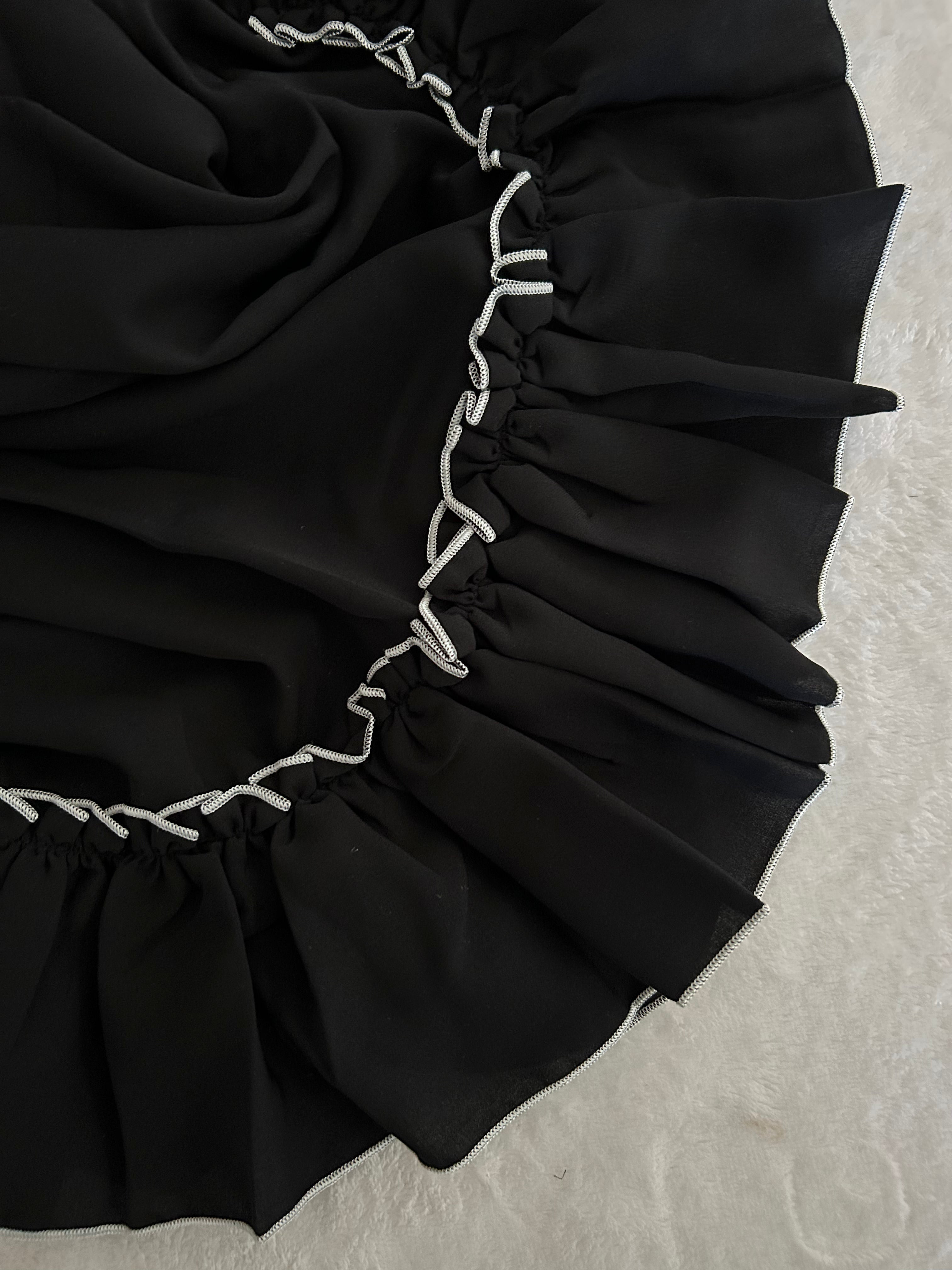 Exclusive Black in Medina Chiffon – Zayn Hijabs